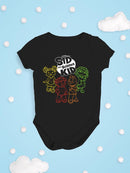 Colorful Sid the Science Kid - Themed Retro Neon Character Graphic Baby's Bodysuit