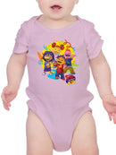 Sid the Science Kid  Vibrant Character Group Graphic Baby's Bodysuit