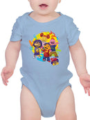 Sid the Science Kid  Vibrant Character Group Graphic Baby's Bodysuit