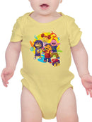 Sid the Science Kid  Vibrant Character Group Graphic Baby's Bodysuit