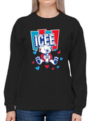 Officially Licensed ICEE Polar-Bear Love - Adorable Cool Heart Graphic Women's Sweatshirt
