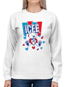 Officially Licensed ICEE Polar-Bear Love - Adorable Cool Heart Graphic Women's Sweatshirt