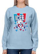 Officially Licensed ICEE Polar-Bear Love - Adorable Cool Heart Graphic Women's Sweatshirt