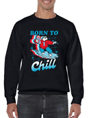 Officially Licensed ICEE Born To Chill - Surfing Polar-Bear Graphic Men's Sweatshirt