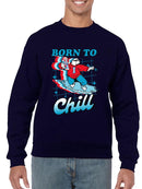 Officially Licensed ICEE Born To Chill - Surfing Polar-Bear Graphic Men's Sweatshirt