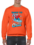 Officially Licensed ICEE Born To Chill - Surfing Polar-Bear Graphic Men's Sweatshirt