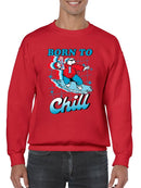 Officially Licensed ICEE Born To Chill - Surfing Polar-Bear Graphic Men's Sweatshirt
