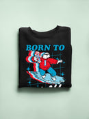 Officially Licensed ICEE Born To Chill - Surfing Polar-Bear Graphic Women's Sweatshirt