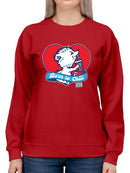 Officially Licensed ICEE Born To Chill Heart - Cozy Polar-Bear Graphic Women's Sweatshirt