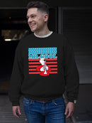 Officially Licensed ICEE Mr. Cool Patriotic Polar-Bear Chill Graphic Men's Sweatshirt