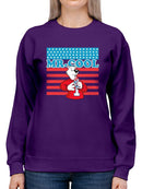 Officially Licensed ICEE Mr. Cool Patriotic Polar-Bear Chill Graphic Women's Sweatshirt
