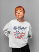Officially Licensed ICEE Patriotic Retro Bear Slush Graphic Women's Sweatshirt