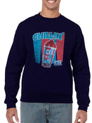 Officially Licensed ICEE Chillin' Trendy Drink - Retro Beverage Graphic Men's Sweatshirt