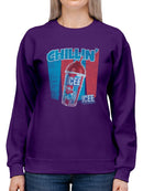 Officially Licensed ICEE Chillin' Trendy Drink - Retro Beverage Graphic Women's Sweatshirt