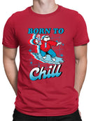 Officially Licensed ICEE Born To Chill - Surfing Polar-Bear Graphic Men's T-shirt
