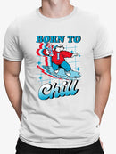 Officially Licensed ICEE Born To Chill - Surfing Polar-Bear Graphic Men's T-shirt