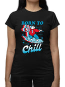 Officially Licensed ICEE Born To Chill - Surfing Polar-Bear Graphic Women's T-shirt