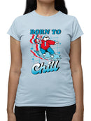 Officially Licensed ICEE Born To Chill - Surfing Polar-Bear Graphic Women's T-shirt