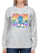 Frozeti the Yeti - Taste the Fun Dippin' Dots Graphic Women's Sweatshirt