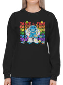 Frozeti the Yeti - Taste the Fun Dippin' Dots Graphic Women's Sweatshirt