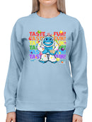 Frozeti the Yeti - Taste the Fun Dippin' Dots Graphic Women's Sweatshirt