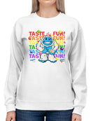 Frozeti the Yeti - Taste the Fun Dippin' Dots Graphic Women's Sweatshirt