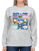 Taste the Fun - Dippin’ Dots Ice Cream Assorted Treats Graphic Women's Sweatshirt