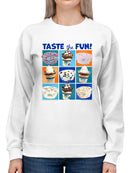 Taste the Fun - Dippin’ Dots Ice Cream Assorted Treats Graphic Women's Sweatshirt