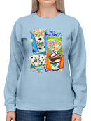 Colorful Dippin' Dots Ice Cream Treats - Fun Dessert Graphic Women's Sweatshirt