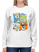 Colorful Dippin' Dots Ice Cream Treats - Fun Dessert Graphic Women's Sweatshirt