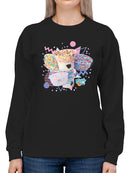 Retro Dippin’ Dots Delight - Colorful Ice Cream Treat Graphic Women's Sweatshirt