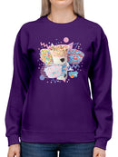 Retro Dippin’ Dots Delight - Colorful Ice Cream Treat Graphic Women's Sweatshirt