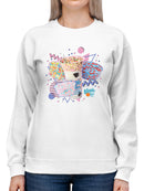 Retro Dippin’ Dots Delight - Colorful Ice Cream Treat Graphic Women's Sweatshirt