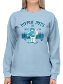 Taste the Fun Frozeti Dippin' Dots Retro Yeti Graphic Women's Sweatshirt
