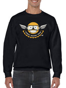 Street Racing Team - Retro Moto Racer Emoji Men's Sweatshirt