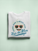 Ride the Wave - Surf Club Beach Vibes Retro Emoji Men's Sweatshirt