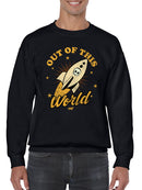 Out of This World - Alien Emoji Rocket Adventure Graphic Men's Sweatshirt