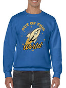 Out of This World - Alien Emoji Rocket Adventure Graphic Men's Sweatshirt