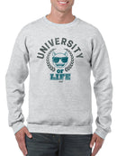 University of Life - Dark Emoji College Style Graphic Men's Sweatshirt