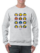 Zodiac Emoji Icons - Astrology Horoscope Graphic Men's Sweatshirt