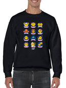 Zodiac Emoji Icons - Astrology Horoscope Graphic Men's Sweatshirt