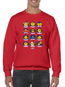 Zodiac Emoji Icons - Astrology Horoscope Graphic Men's Sweatshirt