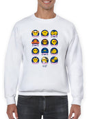 Zodiac Emoji Icons - Astrology Horoscope Graphic Men's Sweatshirt