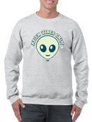 Alien Emoji Vibes Only - Retro UFO Space Graphic Men's Sweatshirt