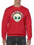 Alien Emoji Vibes Only - Retro UFO Space Graphic Men's Sweatshirt