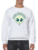 Alien Emoji Vibes Only - Retro UFO Space Graphic Men's Sweatshirt