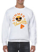 Summer Vacation - Retro Beach Emoji Travel Graphic Men's Sweatshirt