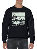 Life's A Beach - Vintage Palm Tree Emoji Men's Sweatshirt