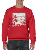 Life's A Beach - Vintage Palm Tree Emoji Men's Sweatshirt
