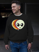 Layered Alien Emoji Vibes - Retro Galactic Graphic Men's Sweatshirt